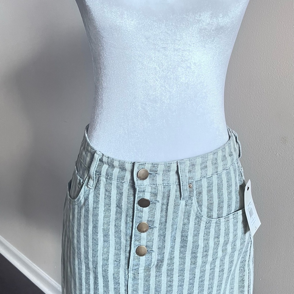 Billabong Gray Striped Pencil Skirt NEW